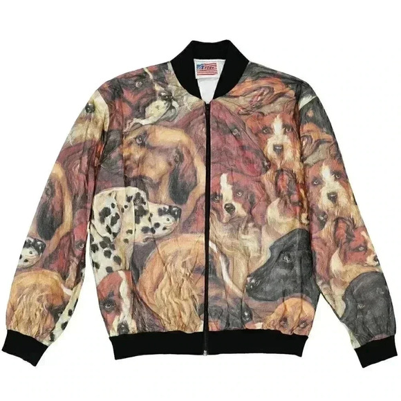 Dead Stock‎ Show Dog Windbreaker Small Sporty Windbreaker Jacket Animal Print